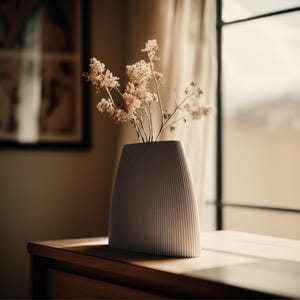 NARA Vase - Japandi, Scandinavian Decor, Eco-Friendly, 3D Printed image 5
