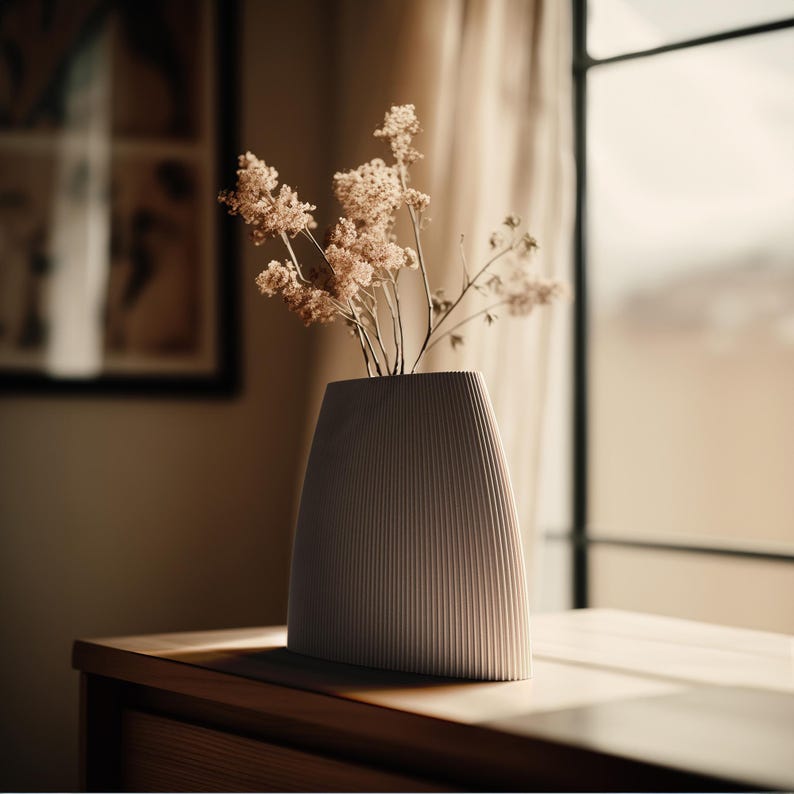 NARA Vase - Japandi, Scandinavian Decor, Eco-Friendly, 3D Printed image 5