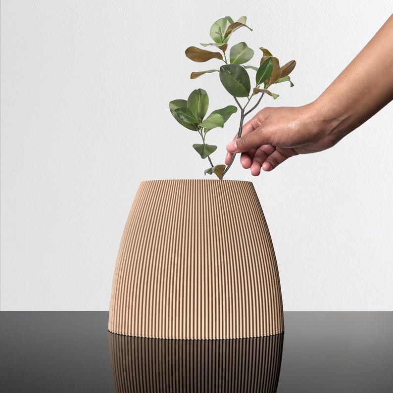 NARA Vase - Japandi, Scandinavian Decor, Eco-Friendly, 3D Printed image 2
