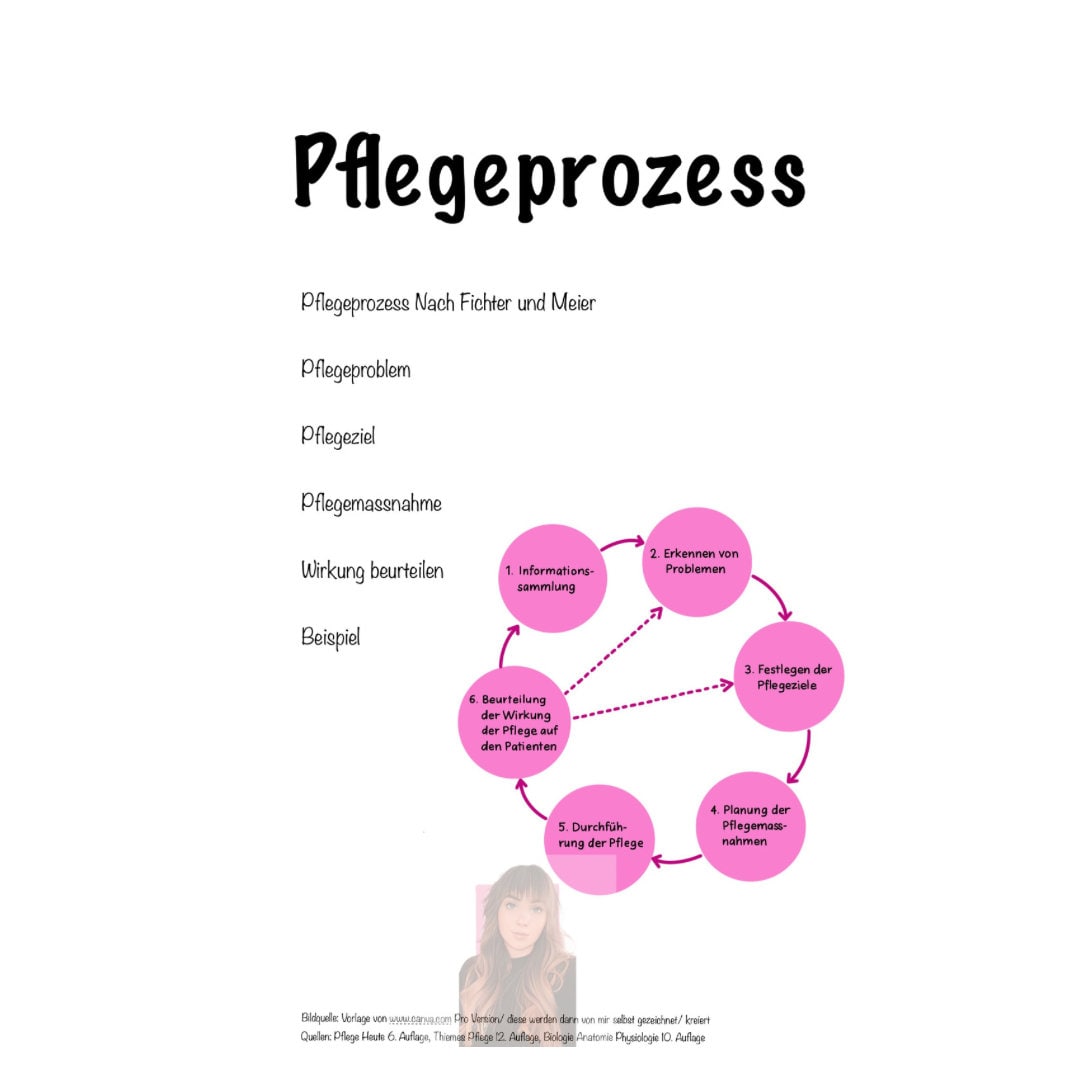 6-phasen Pflegeprozess Nach Fiechter Und Meier Learning Sheet About the Nursing Process According to Fiechter and