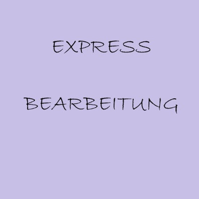 Puede incluir: Un fondo morado con el texto "EXPRESS BEARBEITUNG" en negro.