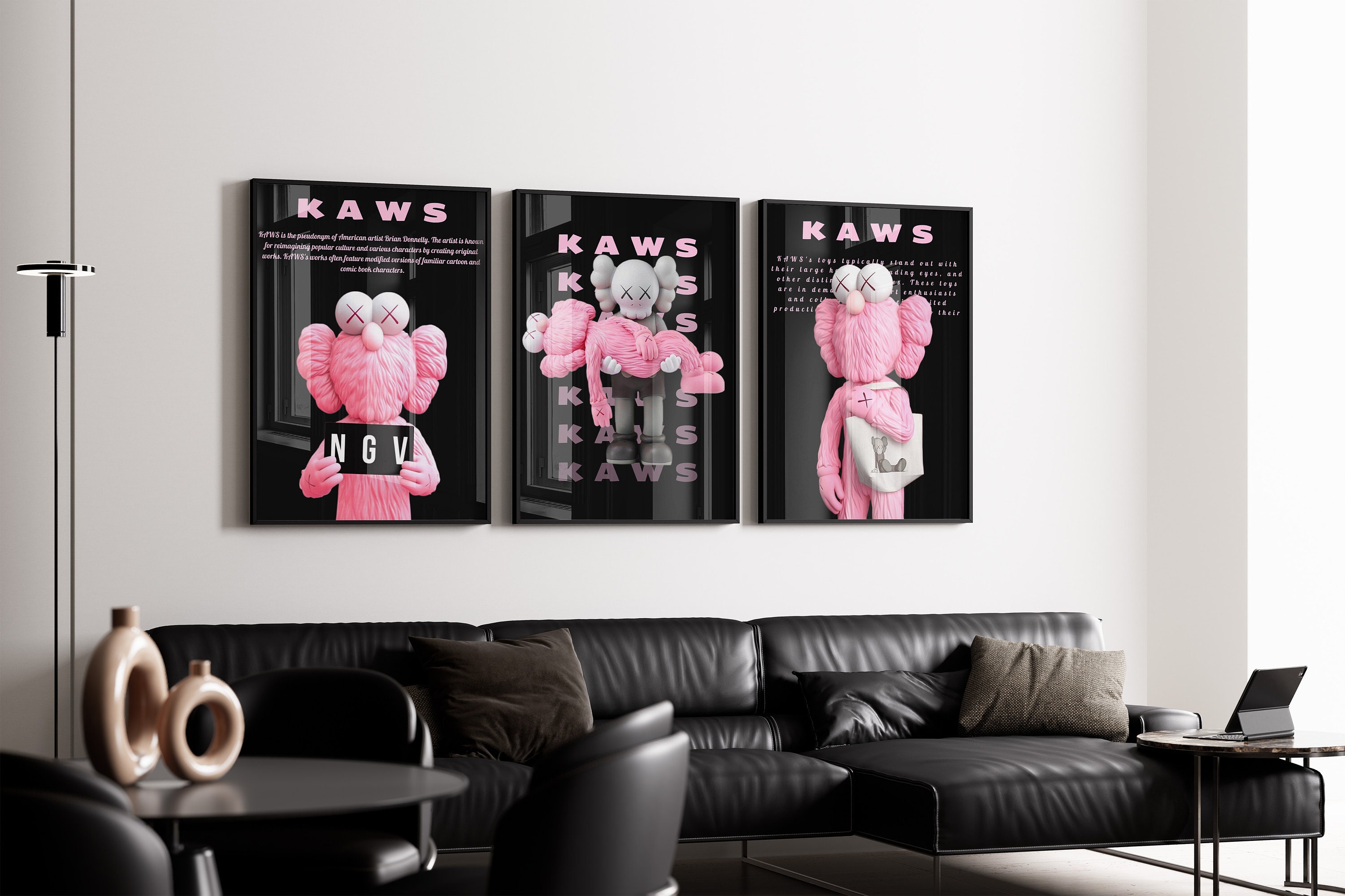 Kaws (Brian Donnelly) - Mousepad (pink) - Art object - Artwork screen  printed