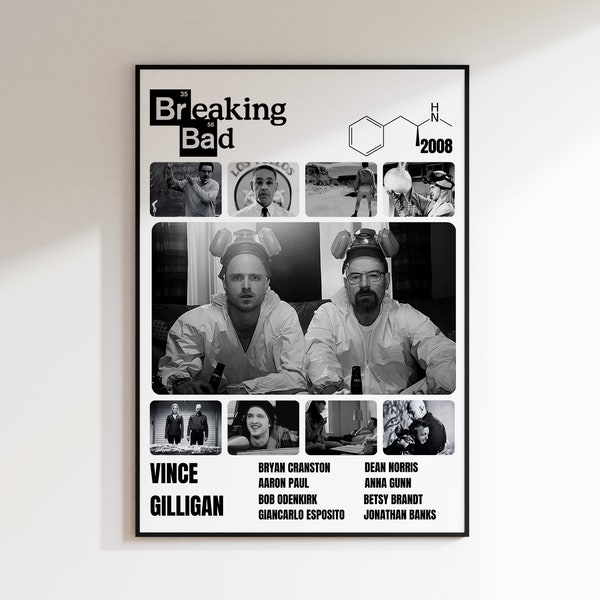 Breaking Bad Poster, Black and White Aesthetic Wall Art,DIGITAL DOWNLOAD,Jessie Pickman Poster, Heisenberg Poster, Tv Series Poster Wall Art