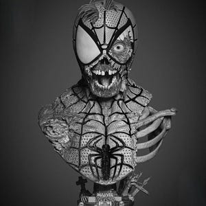 Spiderman zombie bust