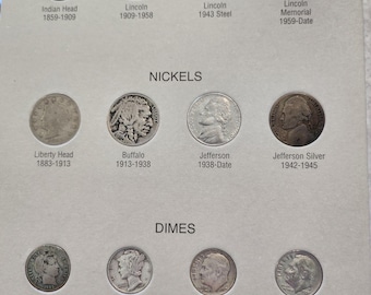 Coins of the Twentieth Century.       Cents, Nickels, Dimes, Quarters, Half Dollars and Dollars. Silver, Clad and Copper coins.