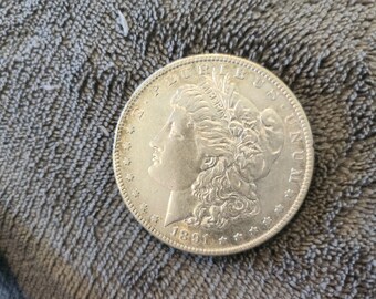 1891 S Morgan Silver Dollar is  in uncirculated condition from the San Francisco Mint. Inexpensive way to start collecting  silver dollars.