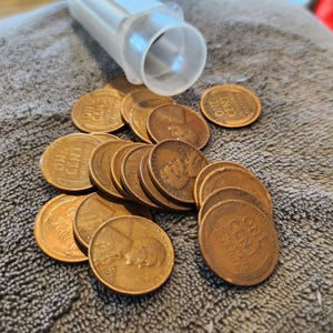 1926-1929 mixed roll of brown Fine conditioned cents. Mostly 1929 S and 1927 with a scattering of other dates and mint marks from late 1920s