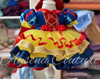 Snow White Disney Princess Dress, Snow White Dress Toddler Girl, First Birthday Dress, Girls Halloween Costume, Snow White Birthday Dresses