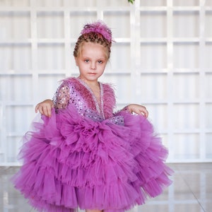 Tutu Flower Girl Dress for First Birthday & Special Occasions - Pink Toddler Princess Dress, Cake Smash Outfit, Photoshoot Dress