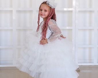 White Sequin Dress, Baby Girl First Birthday, Boho Infant Girl Clothes, Baby Wedding Dress, Photo Shoot Dress, Cake Smash Outfit,