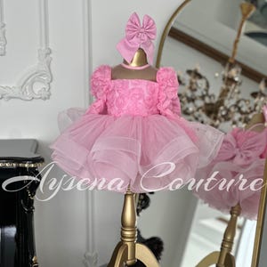 Rose Dress For Girls, Pink Tutu Dress Perceft For Special Occasions, Ruffled Tulle Dress, Pink Party Dress For Toddler, Flower Girl Dress