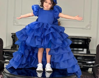 Luxury Baby Girl Champagne Dress, Handmade Rose Bodice, Sequin Tutu Dress, First Birthday Princess Outfit