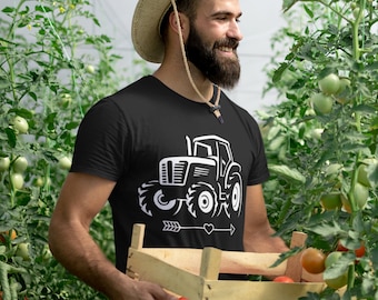 Camiseta unisex Tractor agrícola Heartbeat Gift Trekker Farm Shirt ~ Tractor