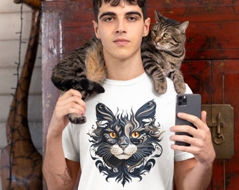 cat t-shirt, black cat, cat lover gifts, cozy unisex t-shirt unisex t-shirt
