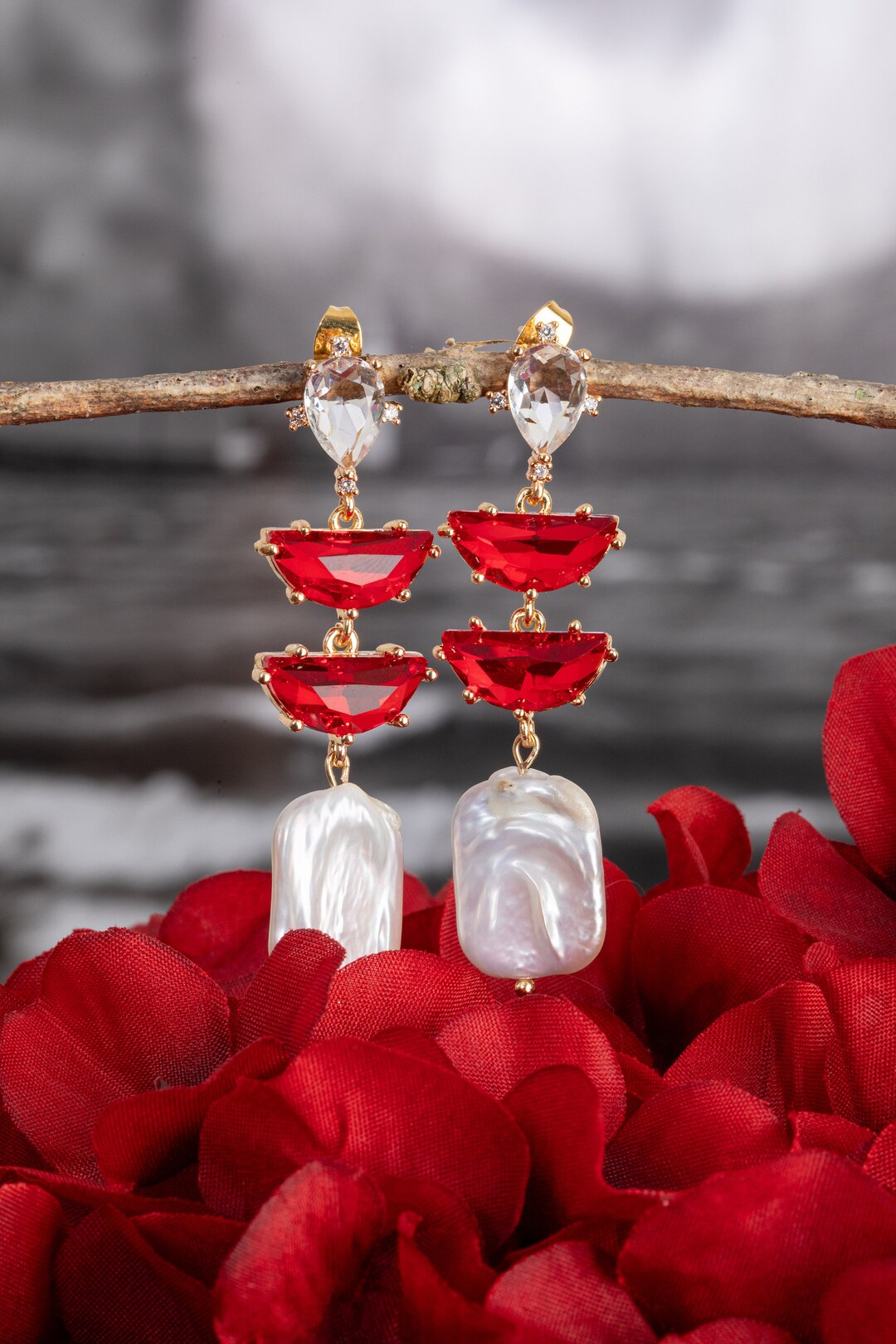 Earrings - Freshwater Baroque Pearl Hoops main image 0