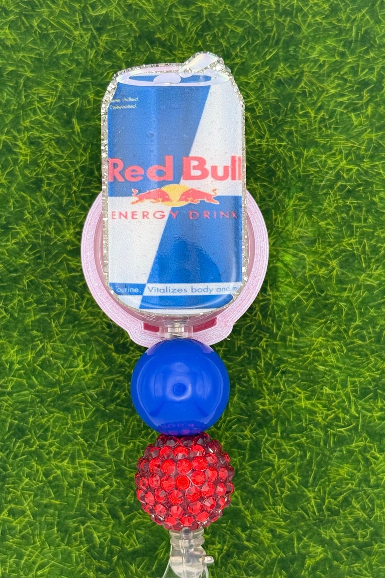 Energy drink-badge reel-lanyard-nurse-teacher image 2