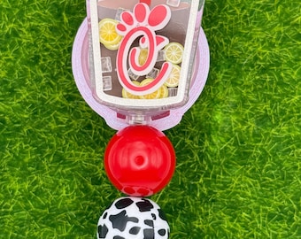 chicken Tea-shaker-nurse-teacher-badge reel-lanyard