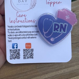 RN Badge Reel Topper: Handmade Acrylic Nurse Gift