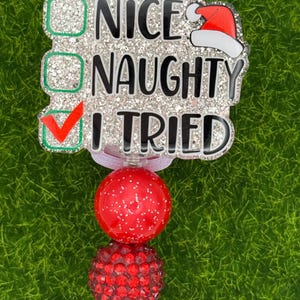 Christmas checklist-funny-naughty-nice-I tried -nurse-teacher-badge reel-lanyard-Christmas