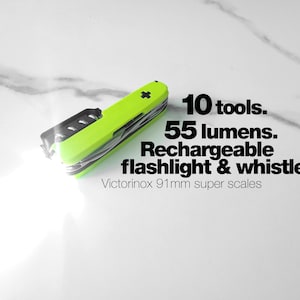 Victorinox 91mm Flashlight / Whistle 10 Tool Super Scale for Swiss Army Knife