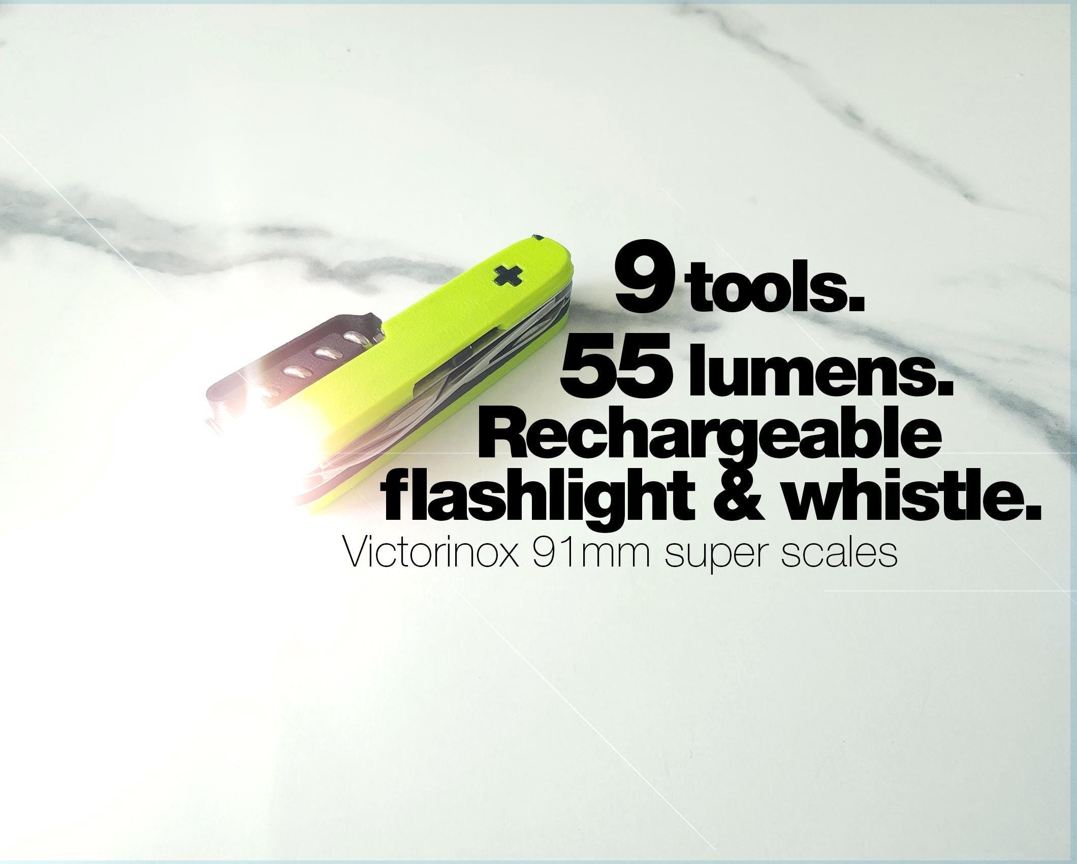 Victorinox 91mm Flashlight / Whistle 9 Tool Super Scale for Swiss