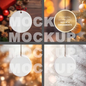 Ornament Png, Digital Mockup, Ornaments Blank, Mock Up Acrylic Christmas Template, Merry Christmas Png, Add Your Own Image