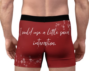 Men's Christmas Boxer Briefs 1 Underwear Santa Candy Cane Ornament