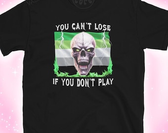 AROMANTIK Sie können nicht verlieren, wenn Sie nicht spielen Lustig aro Flagge Pride badass Schädel Aroace Aspec Nonbinary queer merch Geschenkideen Schlüsselanhänger Ohrringe