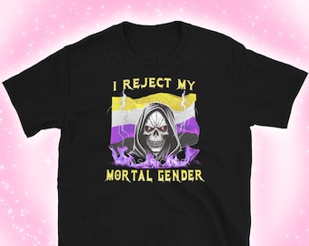 NONBINARY PRIDE SHIRT, nb Tee, Pride Shirt, Trans Flagge, Non-Binary Flagge Schädel Heavy Metal inspiriert, Aggressive Pride Merch, Nonbinary Pin