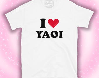 I HEART YAOI lustig lustiges lustiges bi bl T-Shirt queer Anime Cosplay jayvik yuri Cosplay Perücke lustig Fan Fiction Fan queer Manhwa