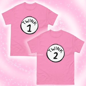 TWINK 1 AND 2, funny duo designs, gay male tshirt, gay bear, pride shirt