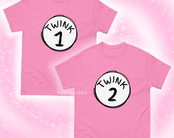 TWINK 1 AND 2, funny duo designs, gay male tshirt, gay bear, pride shirt