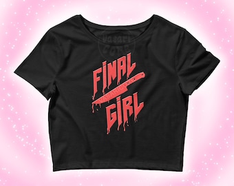 FINAL GIRL || CROP top, horror game, baby tee croptop movie fan, ghostface costume, scream, slasher film poster, gifts cosplay goth scary