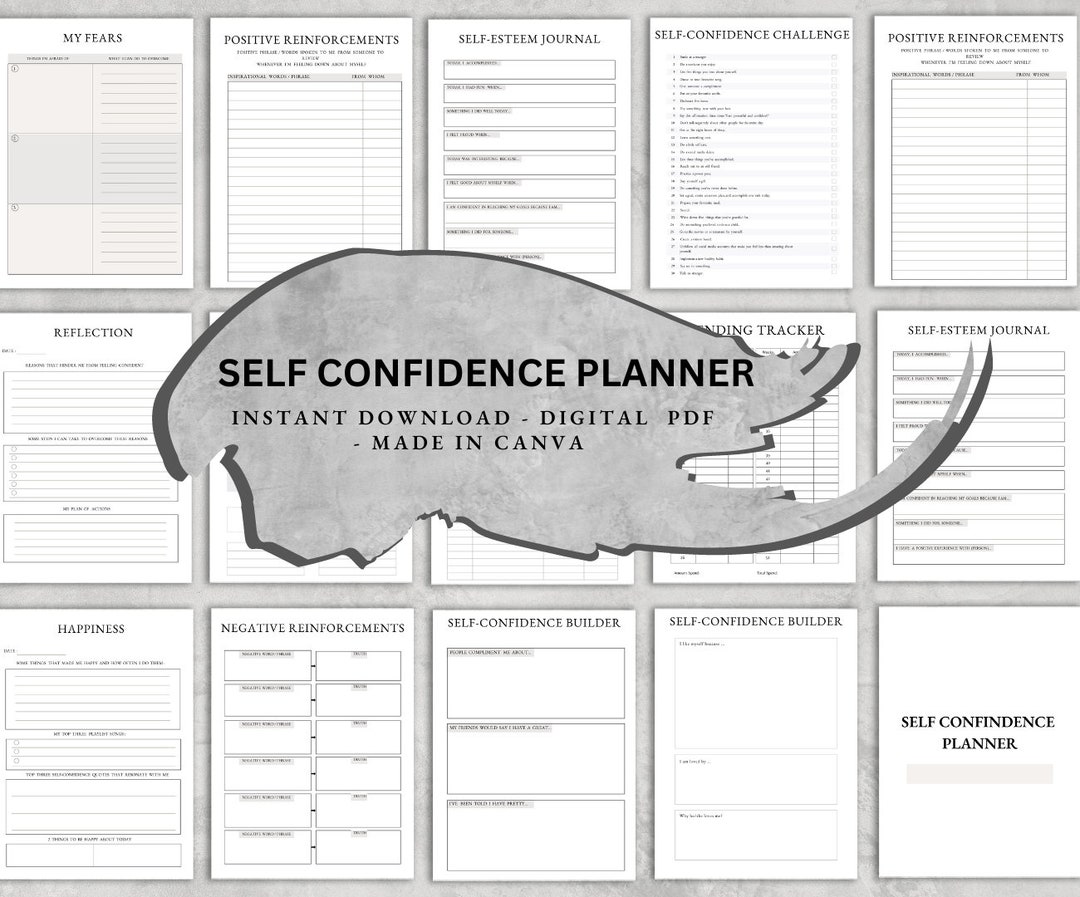 Self Confidence Planner Self Care Planner Self Care - Etsy