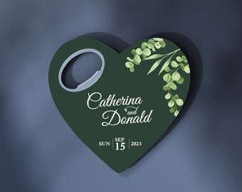 Wedding Custom Bottle Opener, Wedding Gift, Special Gift for Wedding Guests, Heart Magnetic Bottle Opener, Cheap souvenir