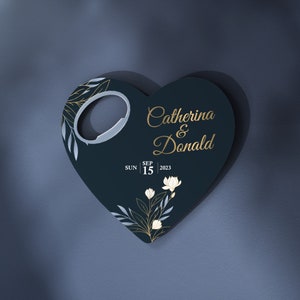 Wedding Gift, Special Gift for Wedding Guests, Heart Magnetic Bottle Opener image 1