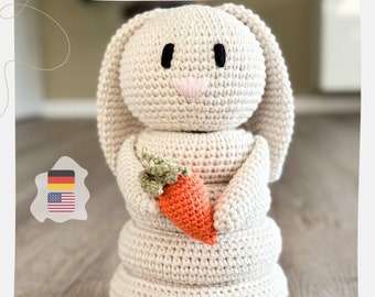 Stacking tower Helly the rabbit - crochet pattern | German English