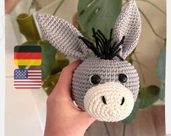 Music Box Emil the Donkey - Crochet Pattern / German & English