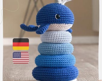 Stacking Toy Willy the Whale - Crochet Pattern | GERMAN & ENGLISH