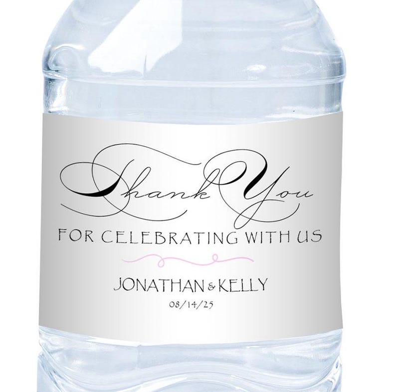Personalized Wedding Water Bottle Labels: Waterproof Thank You Stickers ...