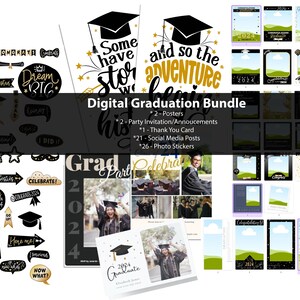 Graduation Invitation Template: Editable Canva Bundle (Digital Download)