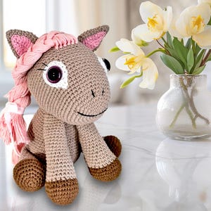 Crochet Pony Amigurumi, Horse Stuffed Animal – Handmade Stuffed Pony Toy, Cute Animal Gift for Kids