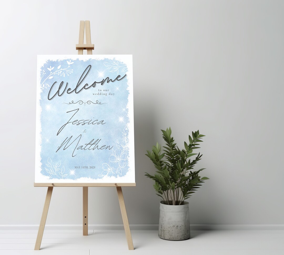 Custom Wedding Welcome Sign: Modern Minimalist Template (editable in ...