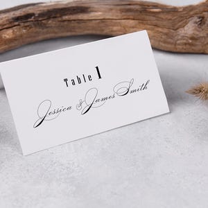 Custom wedding place cards with guest names PRINTED Folded Table name cards with Table Assignment and Name