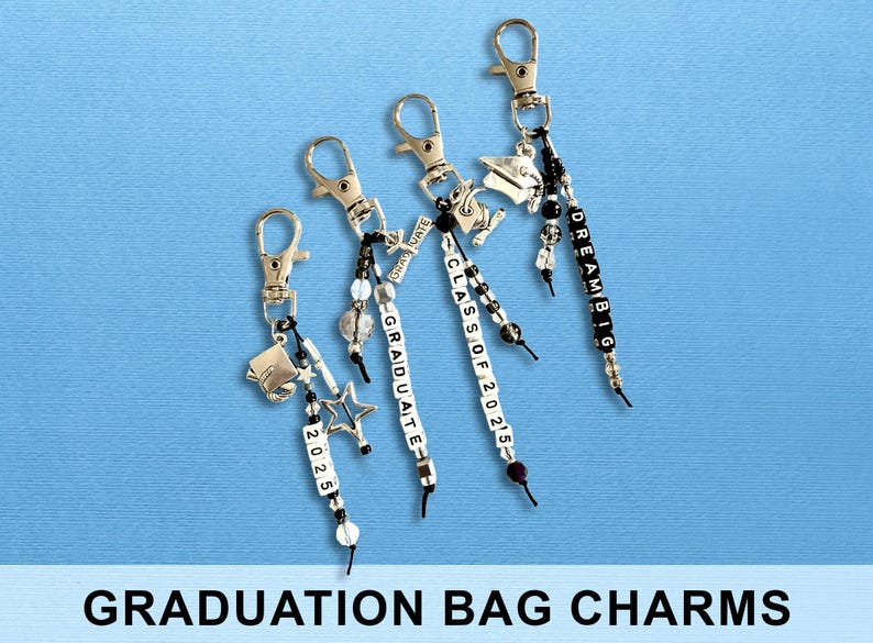 Personalized Graduation Keychain: Custom Bag Charm, Grad Gift - Etsy