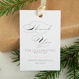 Custom Gift Tags, Thank You for Celebrating With Us Tags, Personalized Wedding Tags, Minimalist Tag, Business Tag, Modern Elegant Favor Tag