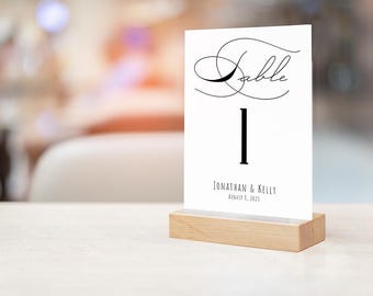 Numéros de table de mariage imprimés : papier cartonné élégant, 5 x 7