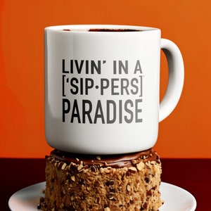 Sippers Paradise - Chill Vibes Music Lyric Mug, Ideal for Relaxing Mornings, 11oz