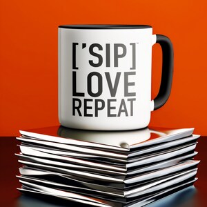 愛情あふれるシッパーのマグカップ、['SIP]、愛、繰り返し | 大切なひととき | ['SIP·PERS]™ コレクション
