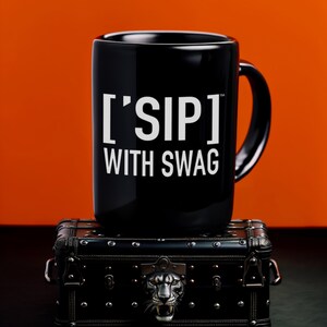 Stilvolles schwarzes Trinkgefäß | ['SIP] mit Swag | Trendy Morgen Schlucke | ['SIP·PERS]™ Kollektion